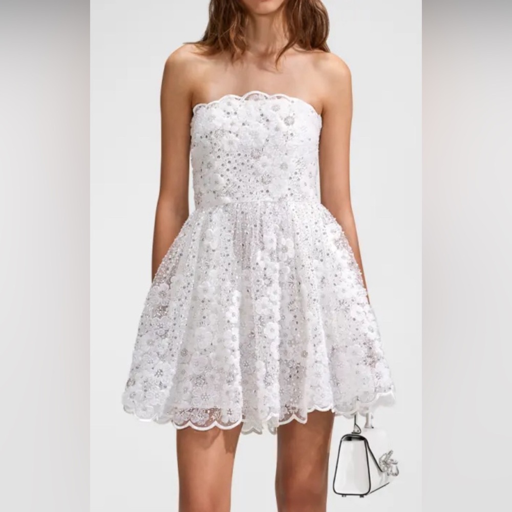 Self-portrait bead-embellished strapless minidress size 6